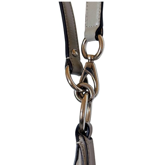 Coach Gray Woven Leather Shoulder Bag B1269-19314 Silver Hardware & Pink Satin - Picture 7 of 7